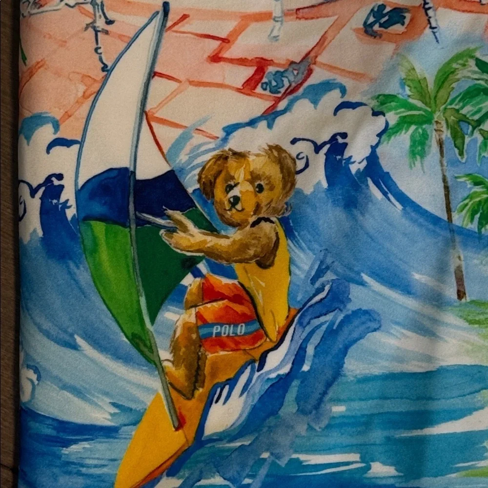 Ralph Lauren Polo Bear Tropical Resort Baby Rash Guard Swimsuit 3-6M